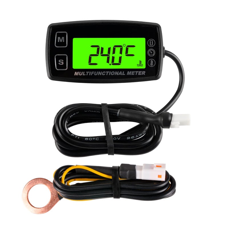 Runleader RL-HM035T-TS002 Digital Engine Temp Gauge Hours Tachometer, Backlight Display, Replaceable Battery and Waterproof Design. - Image 1